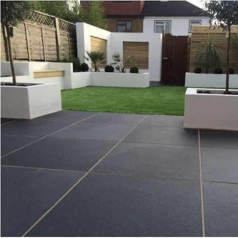 Black Limestone Sawn Edge Calibrated Paving | 600×600 - Image 2