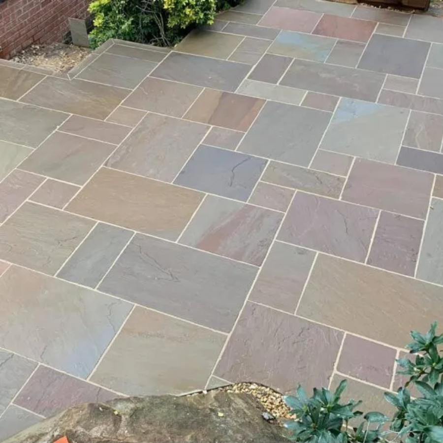 Raj Green Natural Sandstone Calibrated Paving | 600 x 290 - Image 4