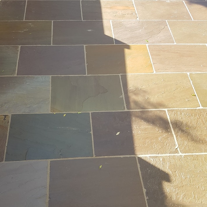 Raj Green Natural Sandstone Calibrated Paving | 900×600 - Image 2