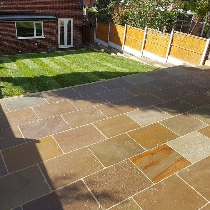 Raj Green Natural Sandstone Calibrated Paving | 900×600