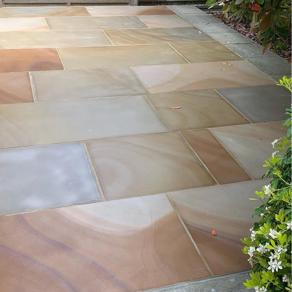 Rippon Buff Sawn Smooth Honed Sandstone Paving | 900×600 - Image 2
