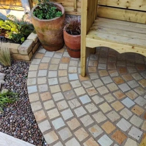 Fossil Mint Natural Sandstone Cobble Setts | 100×100