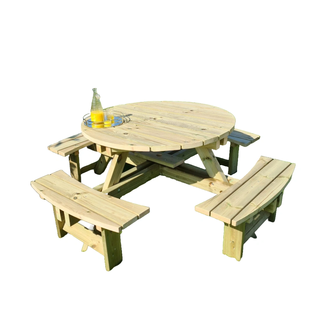 Westwood Round 8 Seat Picnic Table - Image 2