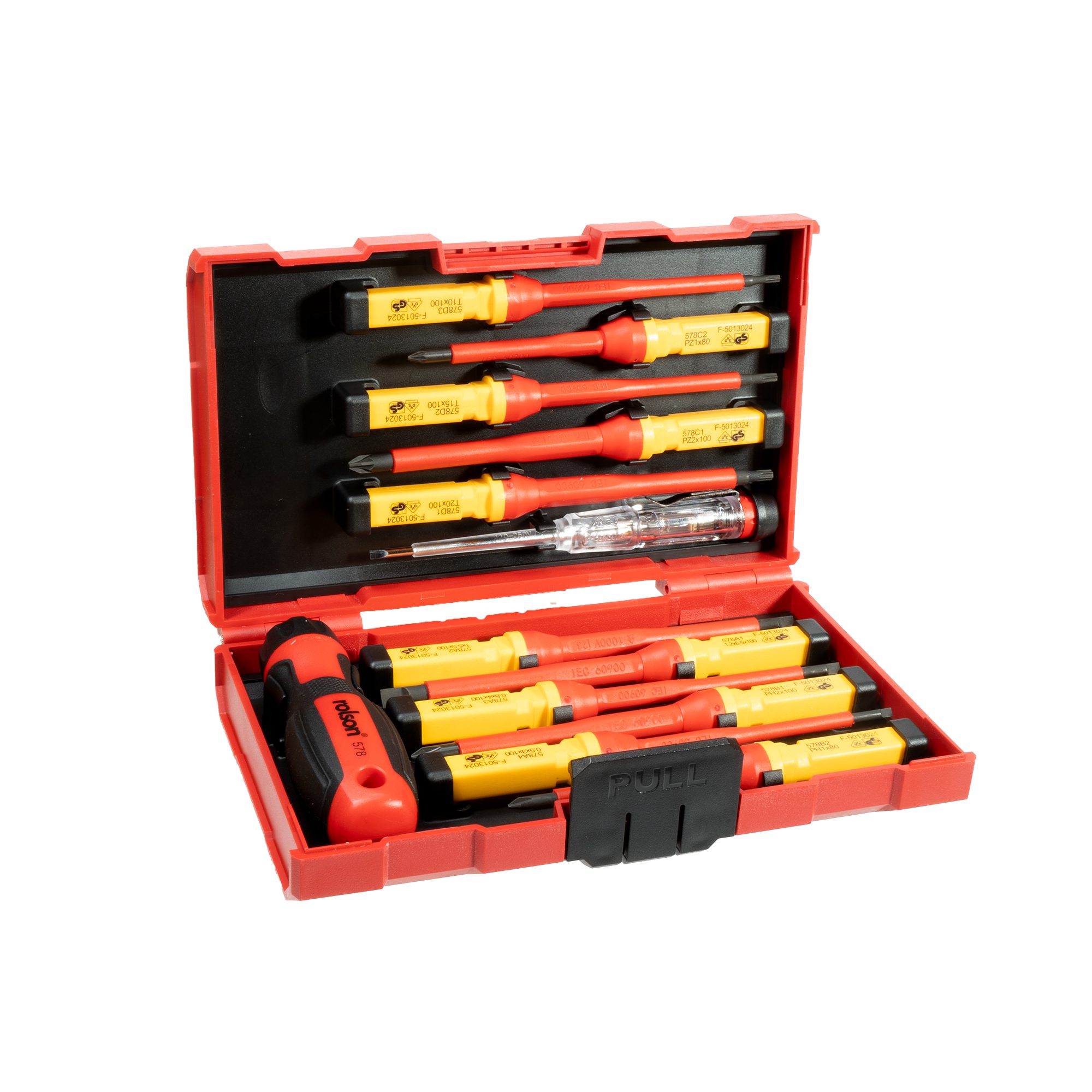 Rolson Compact 13pc Interchangeable VDE Insulated Screwdriver Set 28734