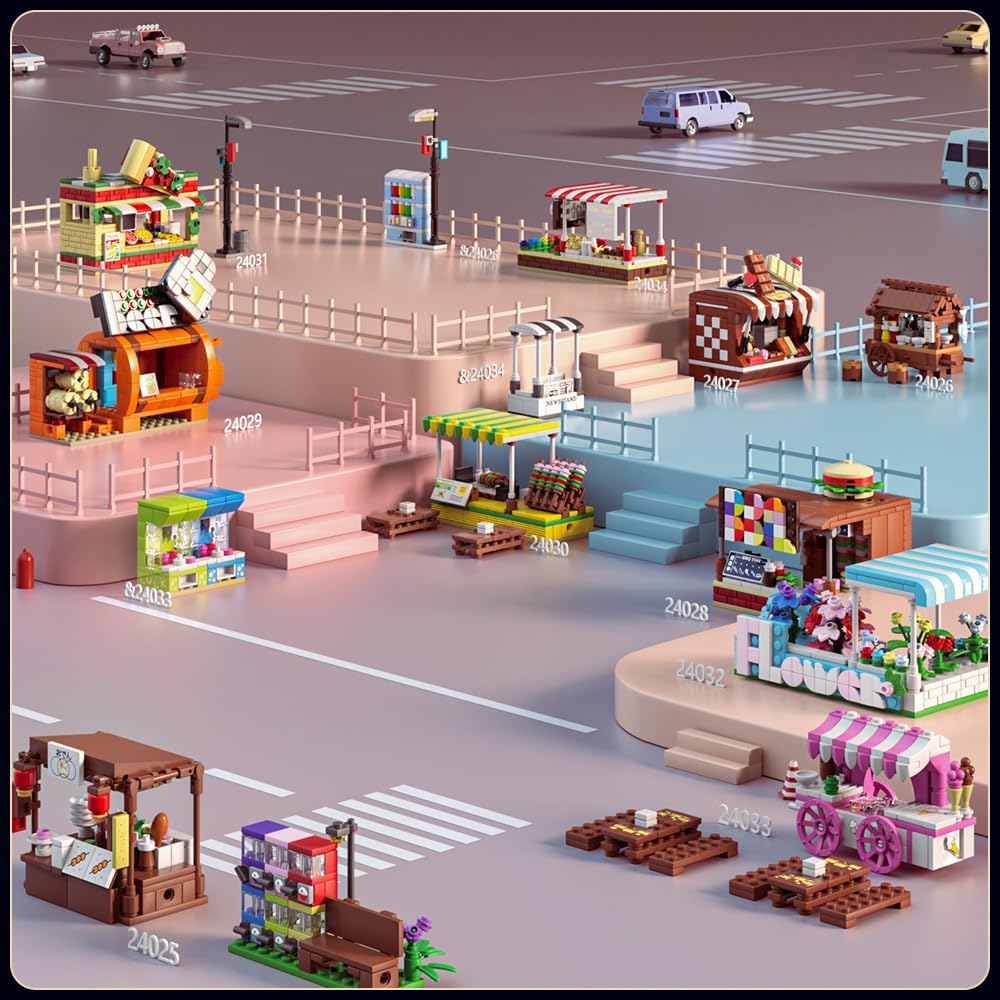 Mould King Mini-Stall Coffee Shop & News Stand Building Bricks 265pcs 24034 - Image 3