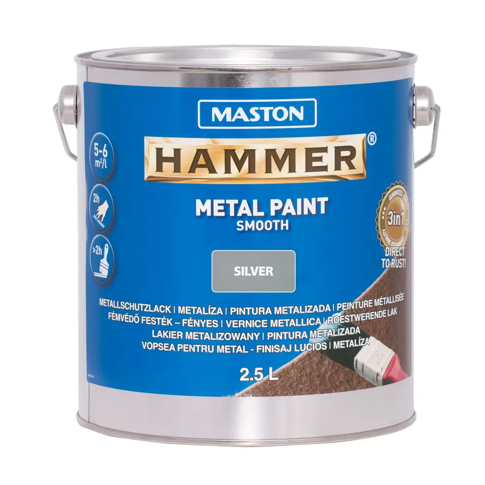 Maston Paint Hammer Smooth Silver 2.5L