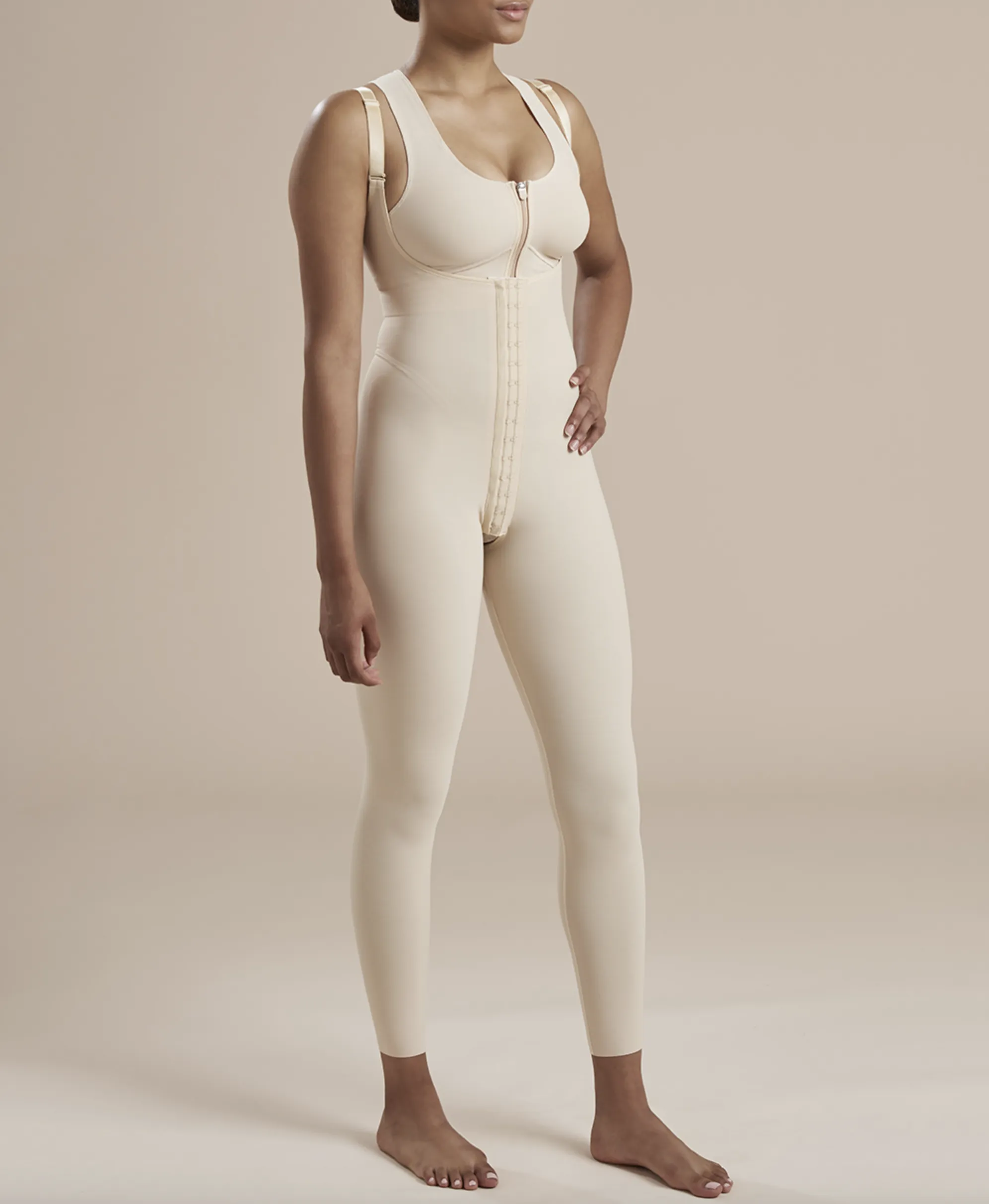 Ankle Length Bodysuit Susp Front Closure high back | SFBHL
